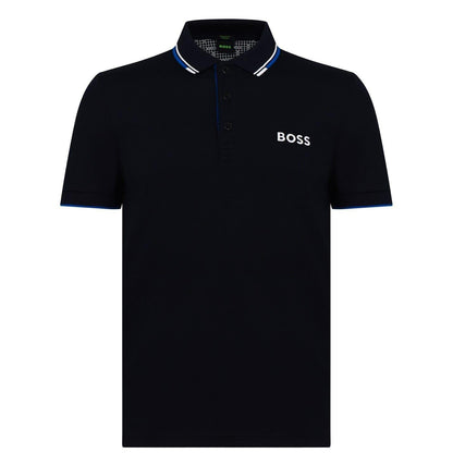 Navy - Front - Boss Mens Paddy Pro Cotton Pique Polo Shirt