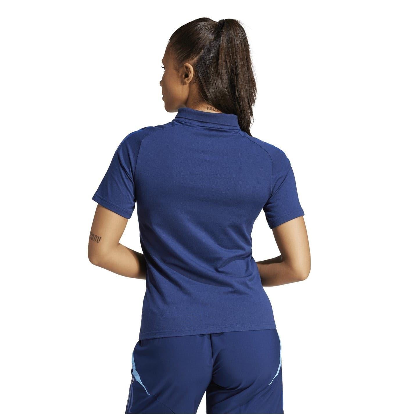 Navy Blue - Back - Adidas Womens-Ladies Tiro 24 Short-Sleeved Polo Shirt