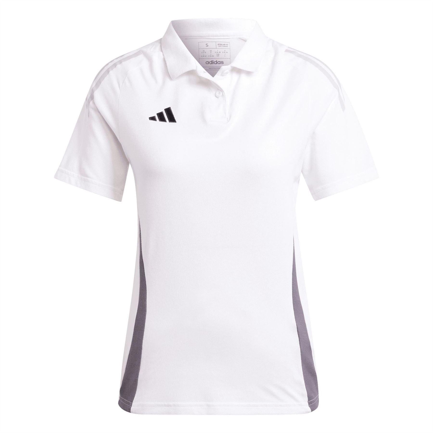 White - Front - Adidas Womens-Ladies Tiro 24 Short-Sleeved Polo Shirt