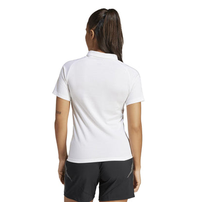 White - Back - Adidas Womens-Ladies Tiro 24 Short-Sleeved Polo Shirt
