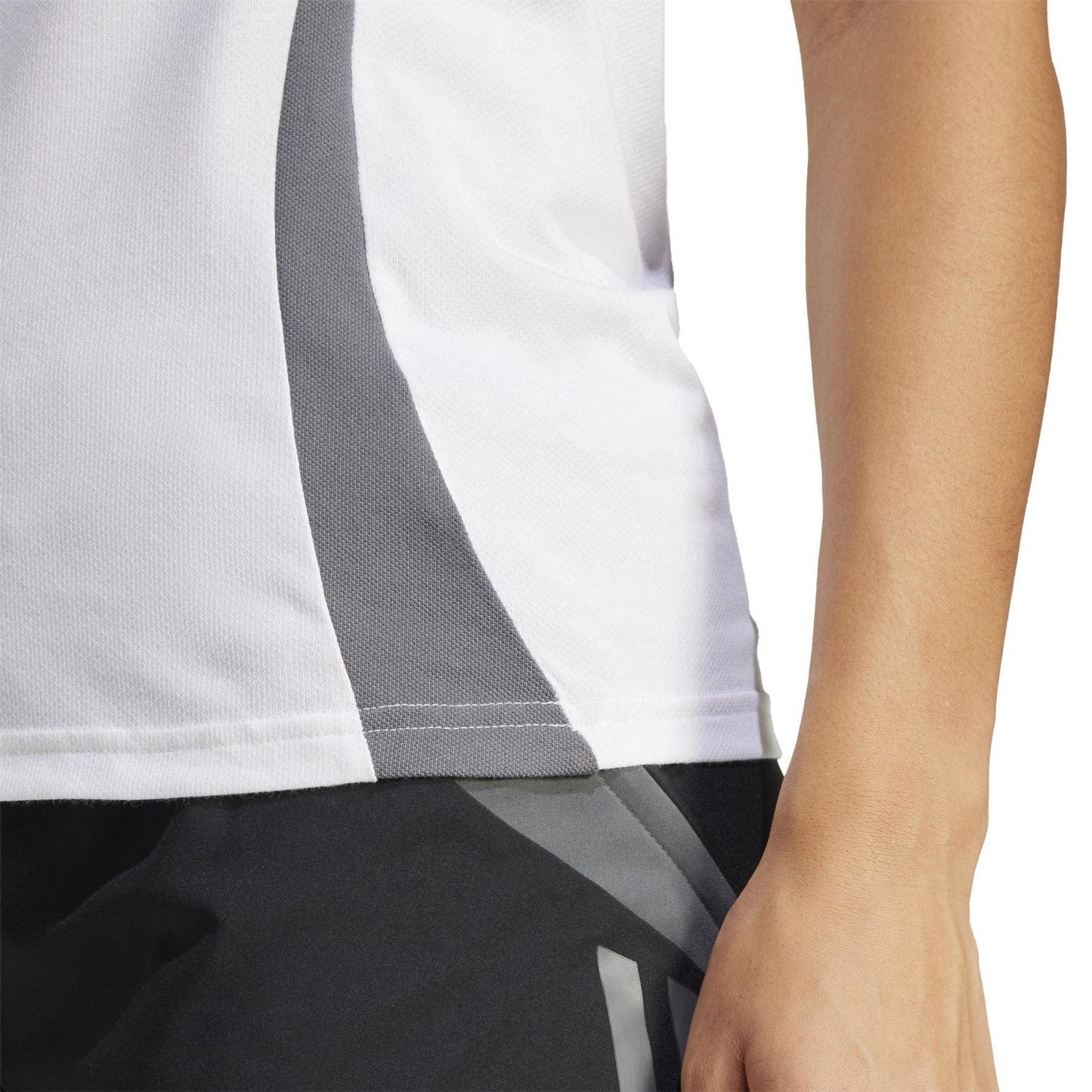 White - Side - Adidas Womens-Ladies Tiro 24 Short-Sleeved Polo Shirt