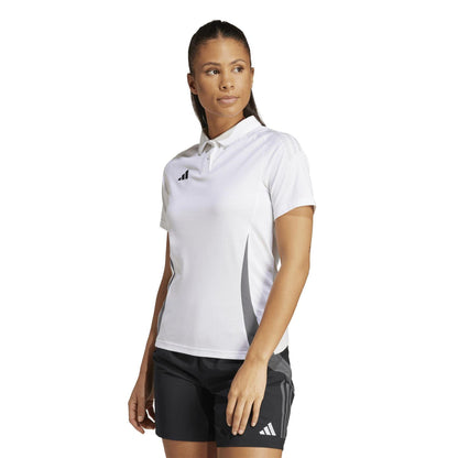 White - Pack Shot - Adidas Womens-Ladies Tiro 24 Short-Sleeved Polo Shirt