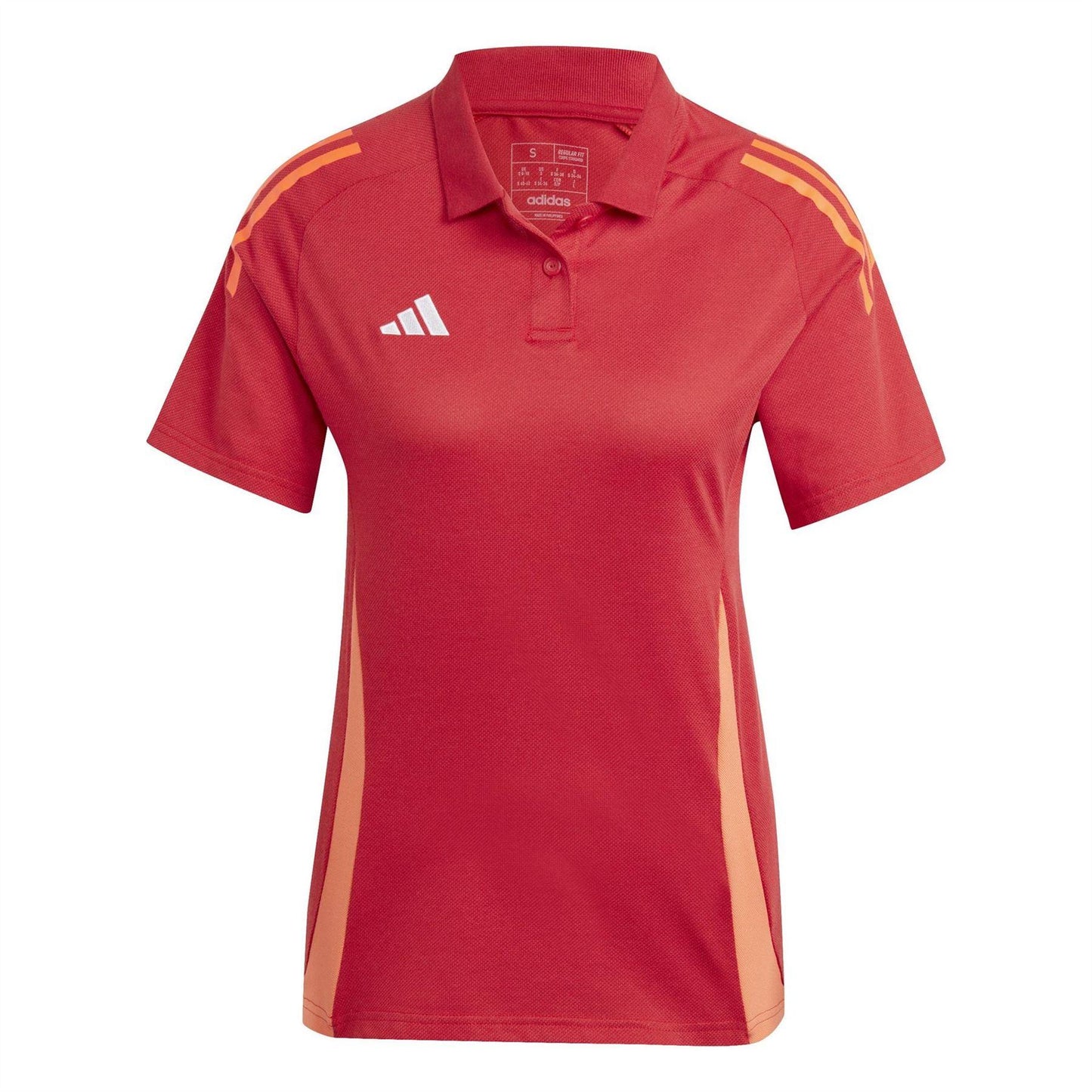 Team Power Red - Front - Adidas Womens-Ladies Tiro 24 Short-Sleeved Polo Shirt
