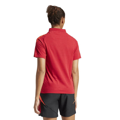 Team Power Red - Back - Adidas Womens-Ladies Tiro 24 Short-Sleeved Polo Shirt