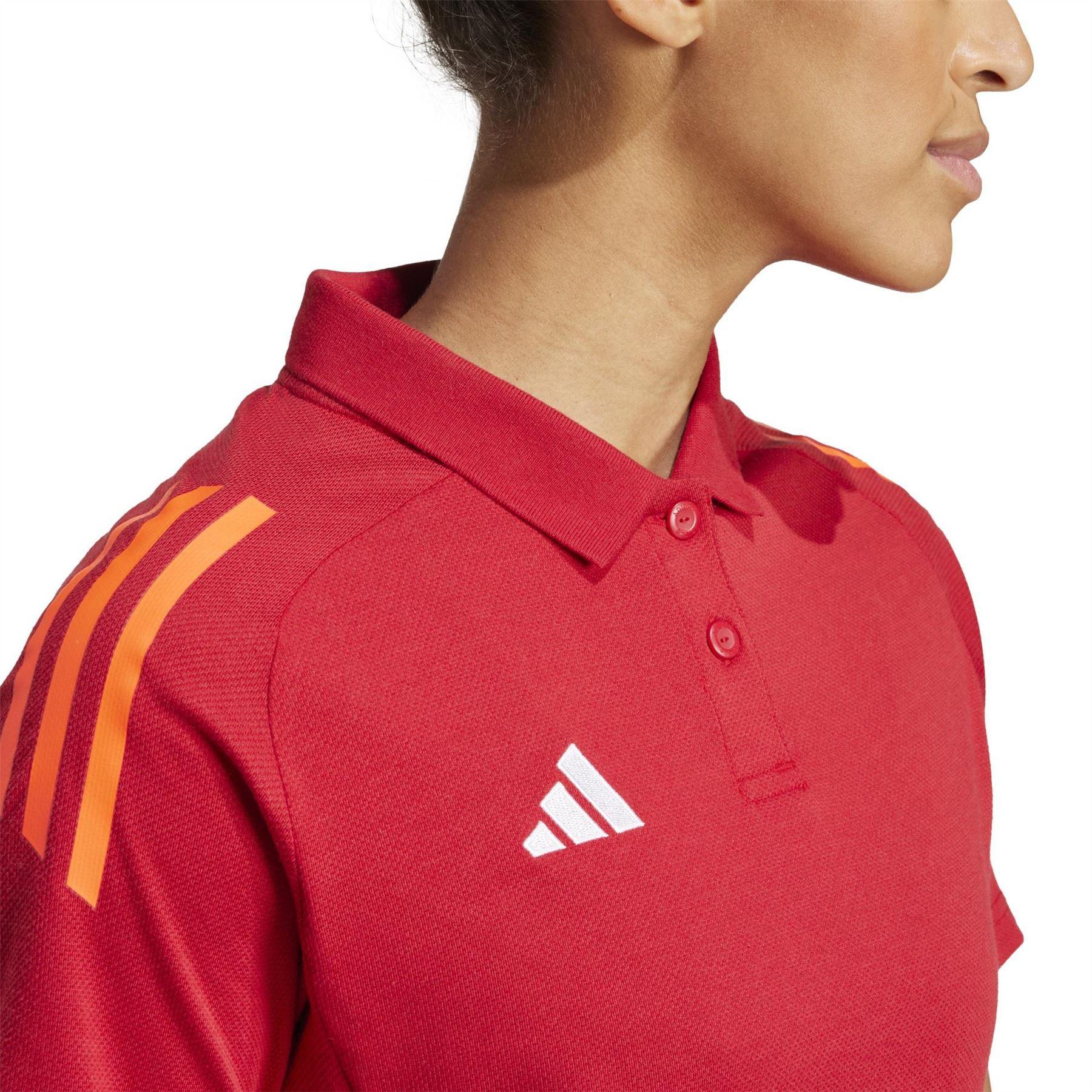 Team Power Red - Lifestyle - Adidas Womens-Ladies Tiro 24 Short-Sleeved Polo Shirt