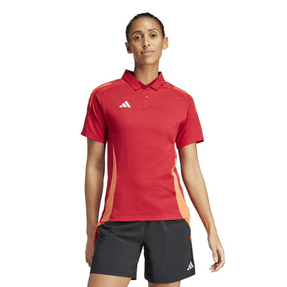 Team Power Red - Pack Shot - Adidas Womens-Ladies Tiro 24 Short-Sleeved Polo Shirt