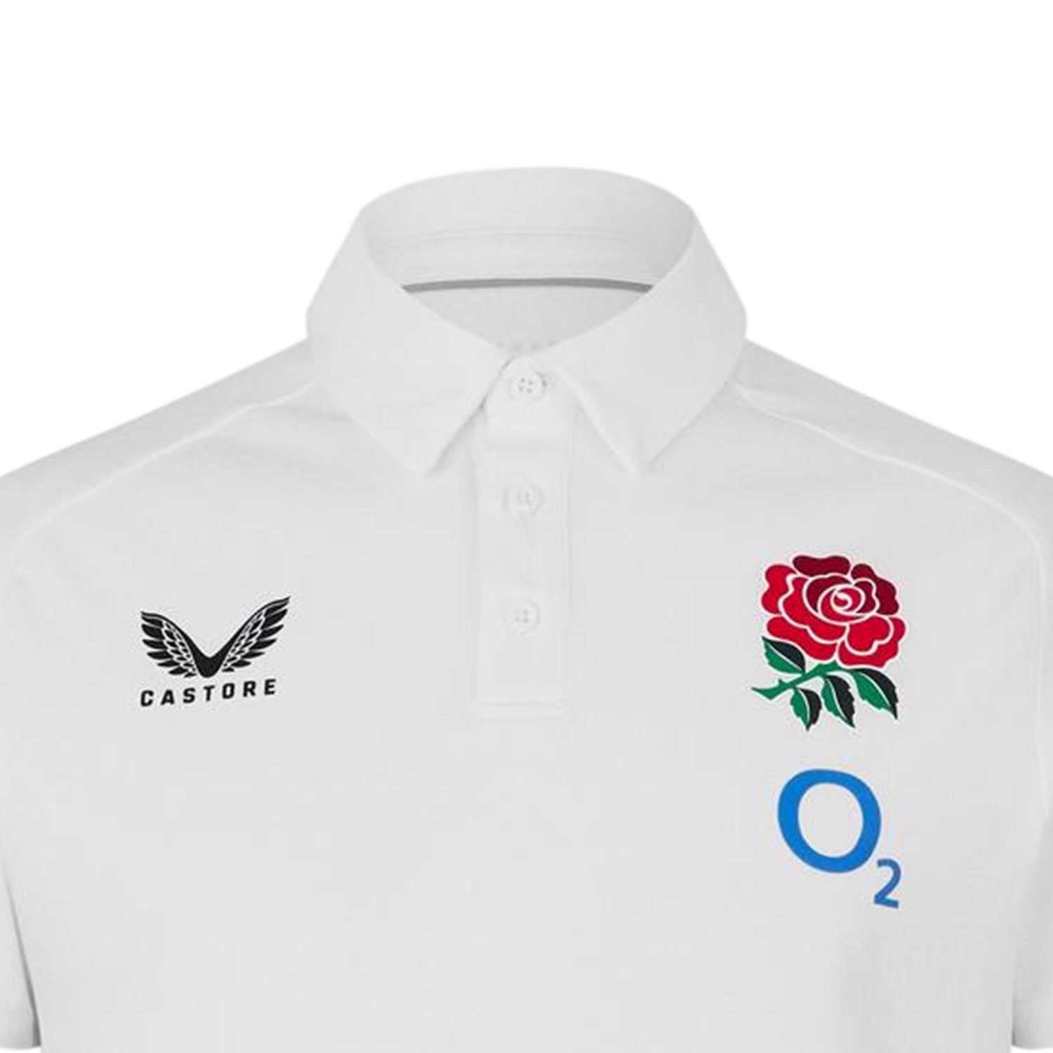 White - Side - Castore Mens Polyester Rugby Polo Shirt