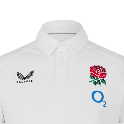 White - Side - Castore Mens Polyester Rugby Polo Shirt