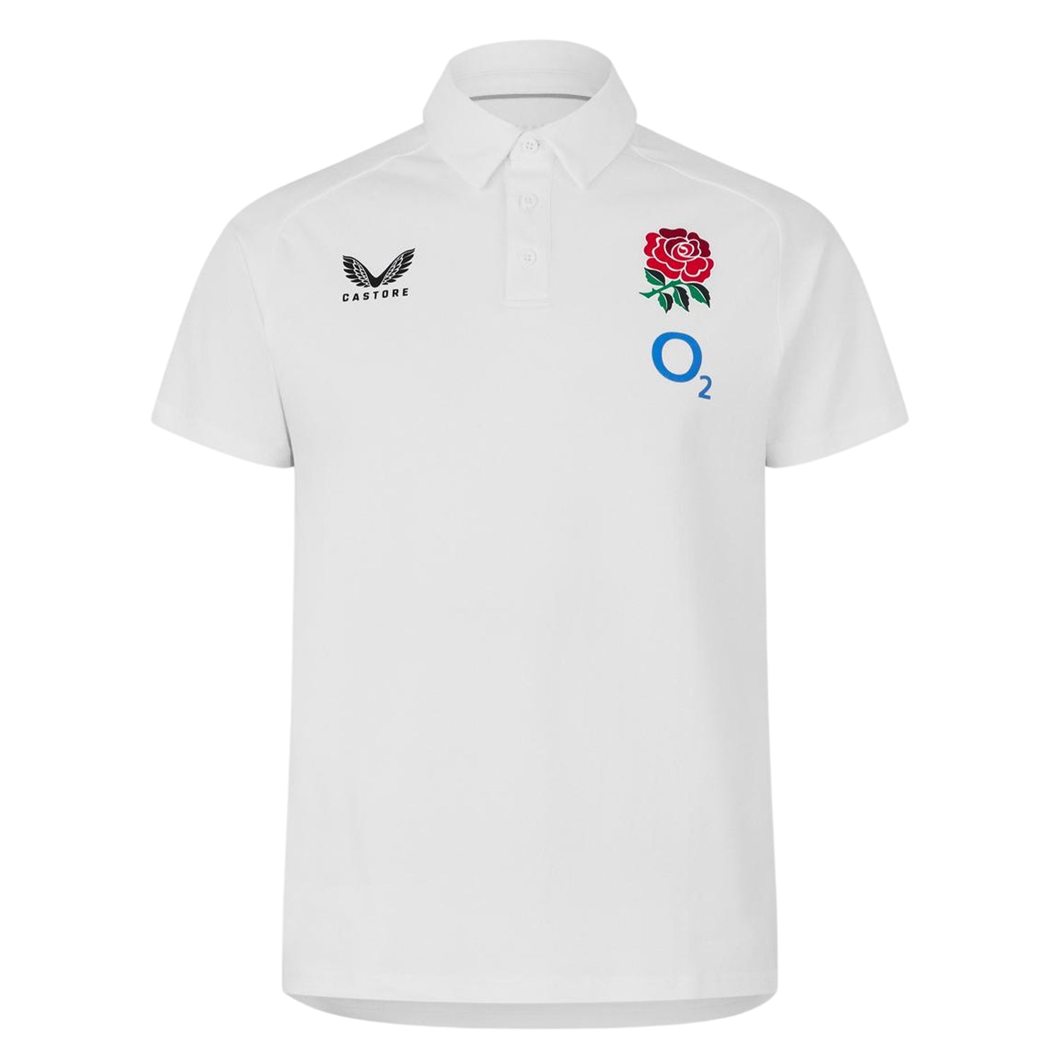 White - Front - Castore Mens Polyester Rugby Polo Shirt