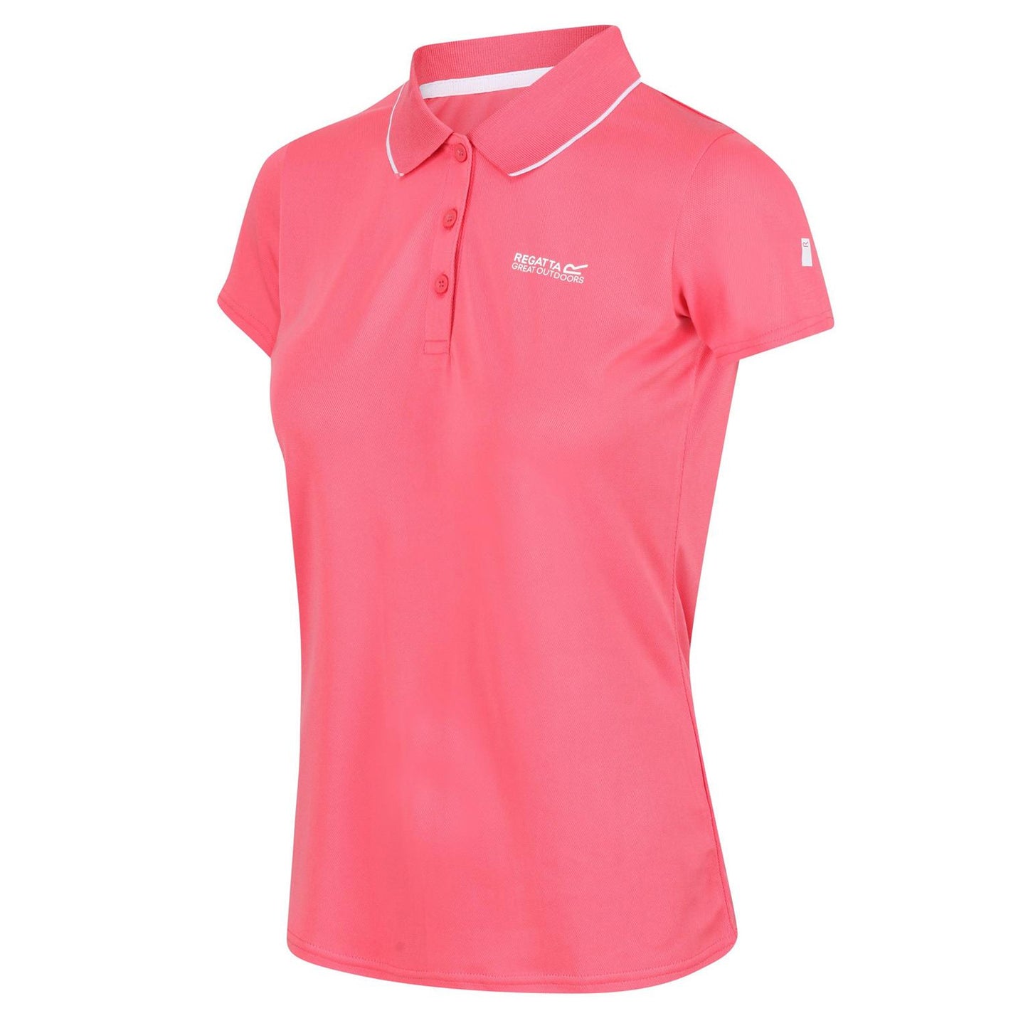 Tropical Pink - Side - Regatta Womens-Ladies Maverick V Regular Short-Sleeved Polo Shirt
