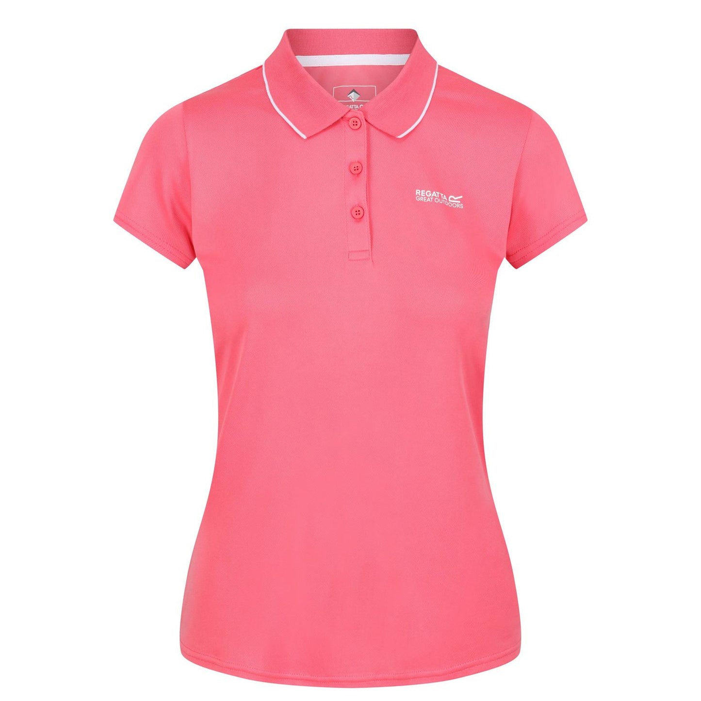 Tropical Pink - Front - Regatta Womens-Ladies Maverick V Regular Short-Sleeved Polo Shirt