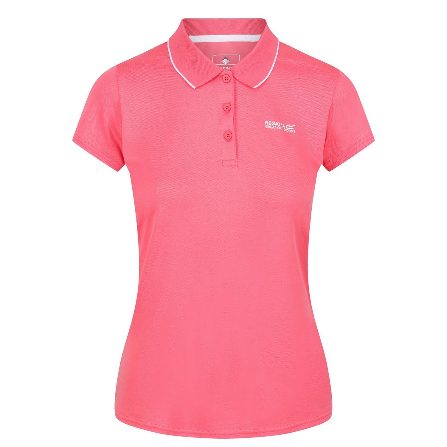 Tropical Pink - Front - Regatta Womens-Ladies Maverick V Regular Short-Sleeved Polo Shirt