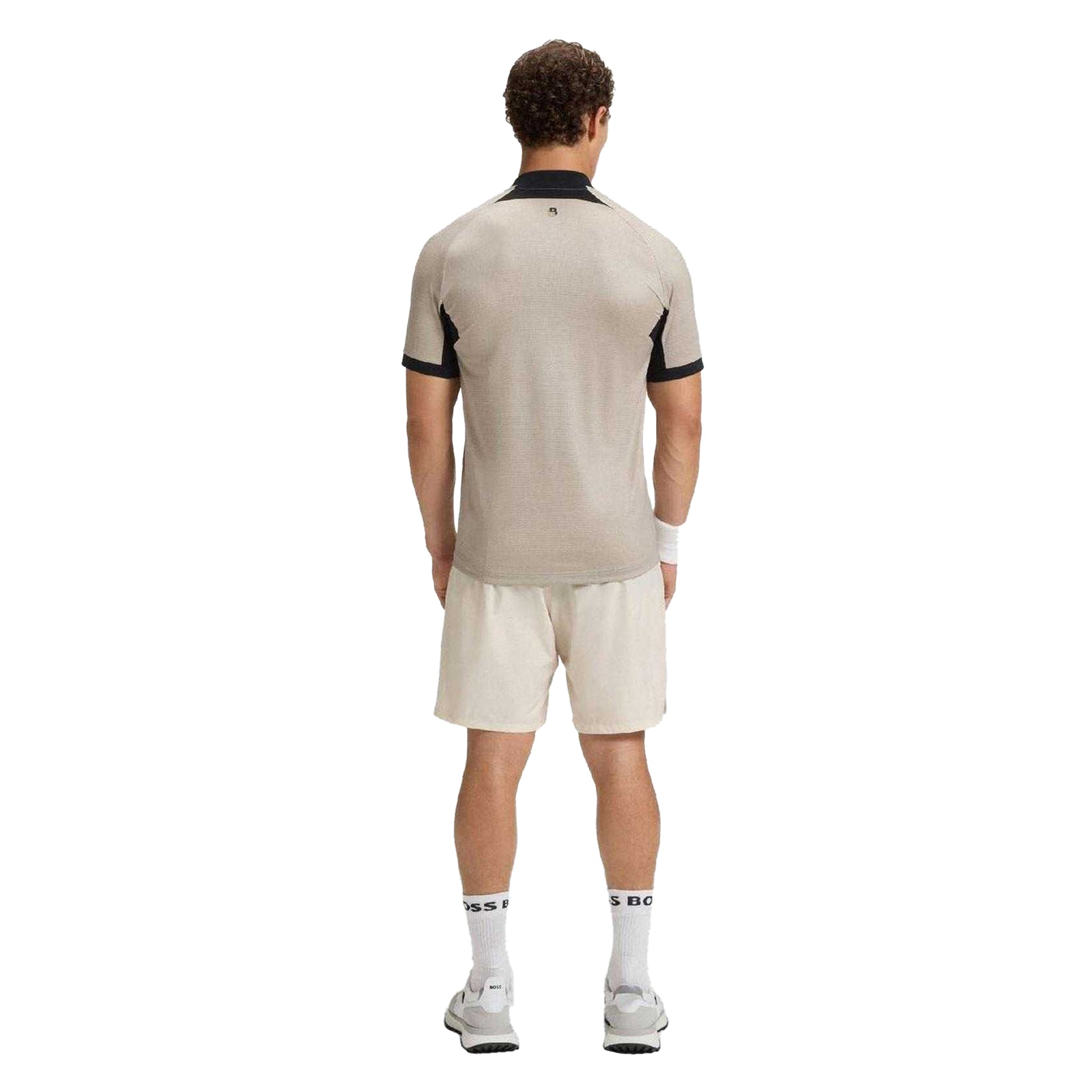 White - Back - Boss Mens PL_TOC Matchball Slim Short-Sleeved Polo Shirt