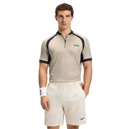 White - Lifestyle - Boss Mens PL_TOC Matchball Slim Short-Sleeved Polo Shirt