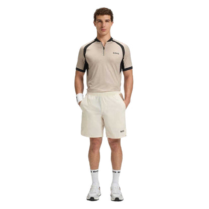 White - Pack Shot - Boss Mens PL_TOC Matchball Slim Short-Sleeved Polo Shirt
