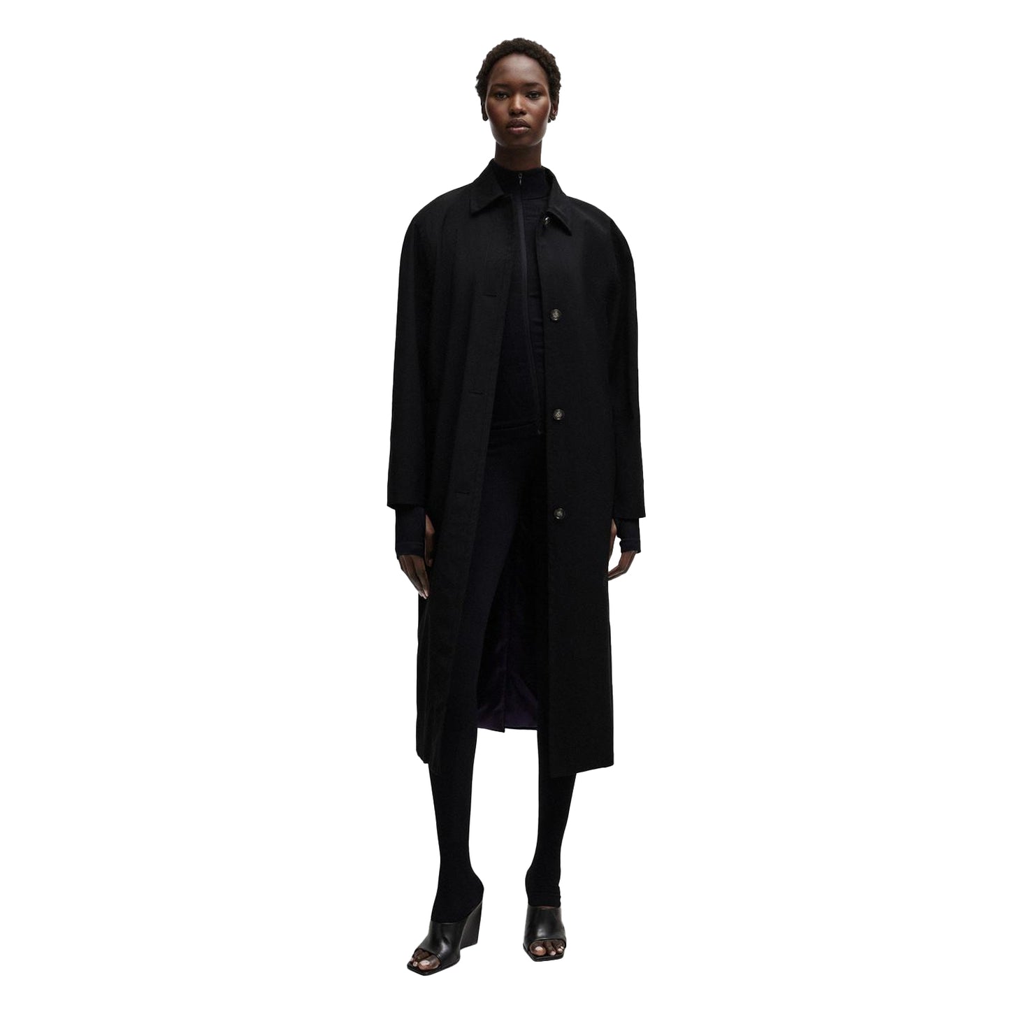 Black - Side - Boss Womens-Ladies Copilot Regular Overcoat