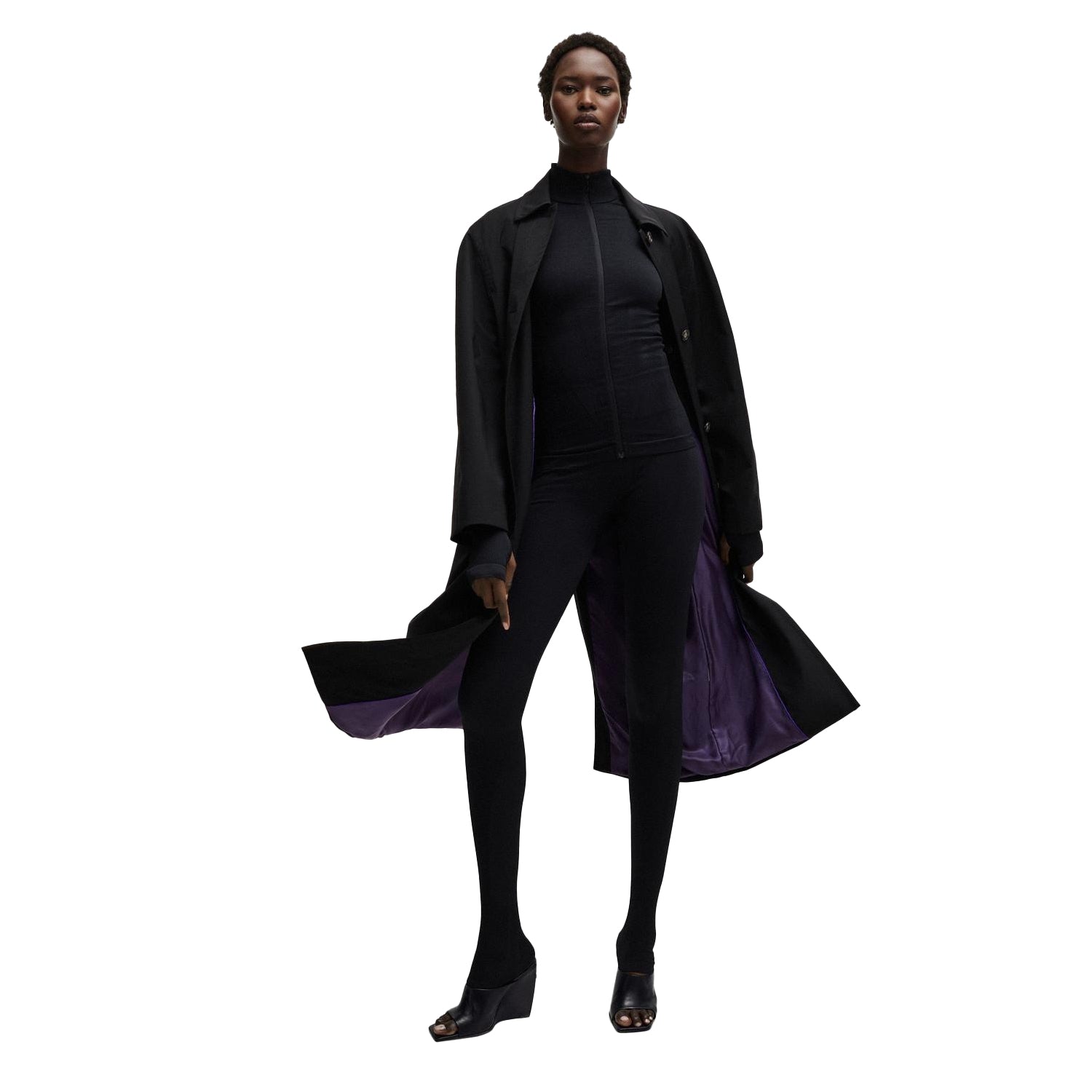 Black - Lifestyle - Boss Womens-Ladies Copilot Regular Overcoat
