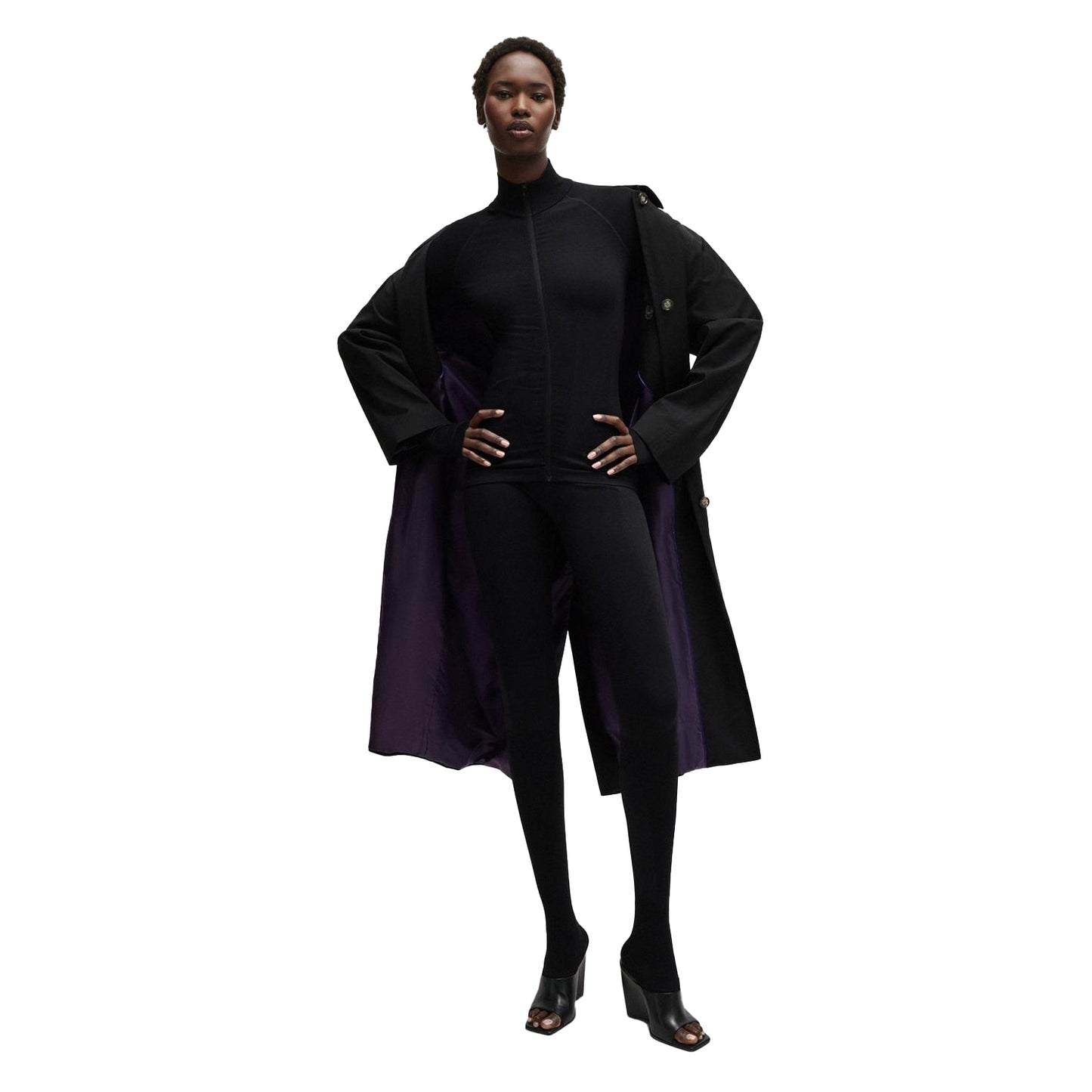 Black - Pack Shot - Boss Womens-Ladies Copilot Regular Overcoat