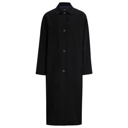Black - Front - Boss Womens-Ladies Copilot Regular Overcoat