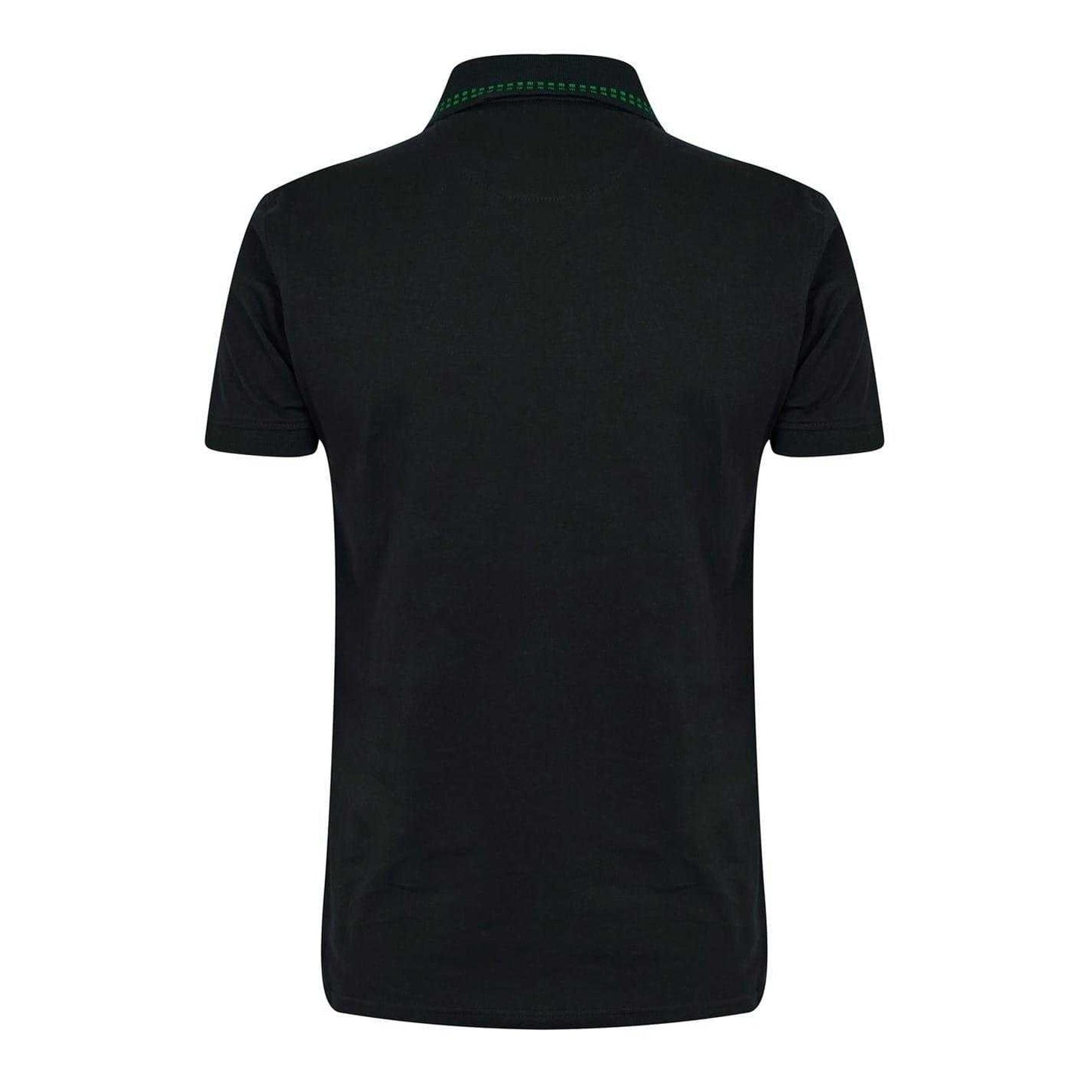 Black - Back - Celtic FC Mens Retro Stripe Polo Shirt