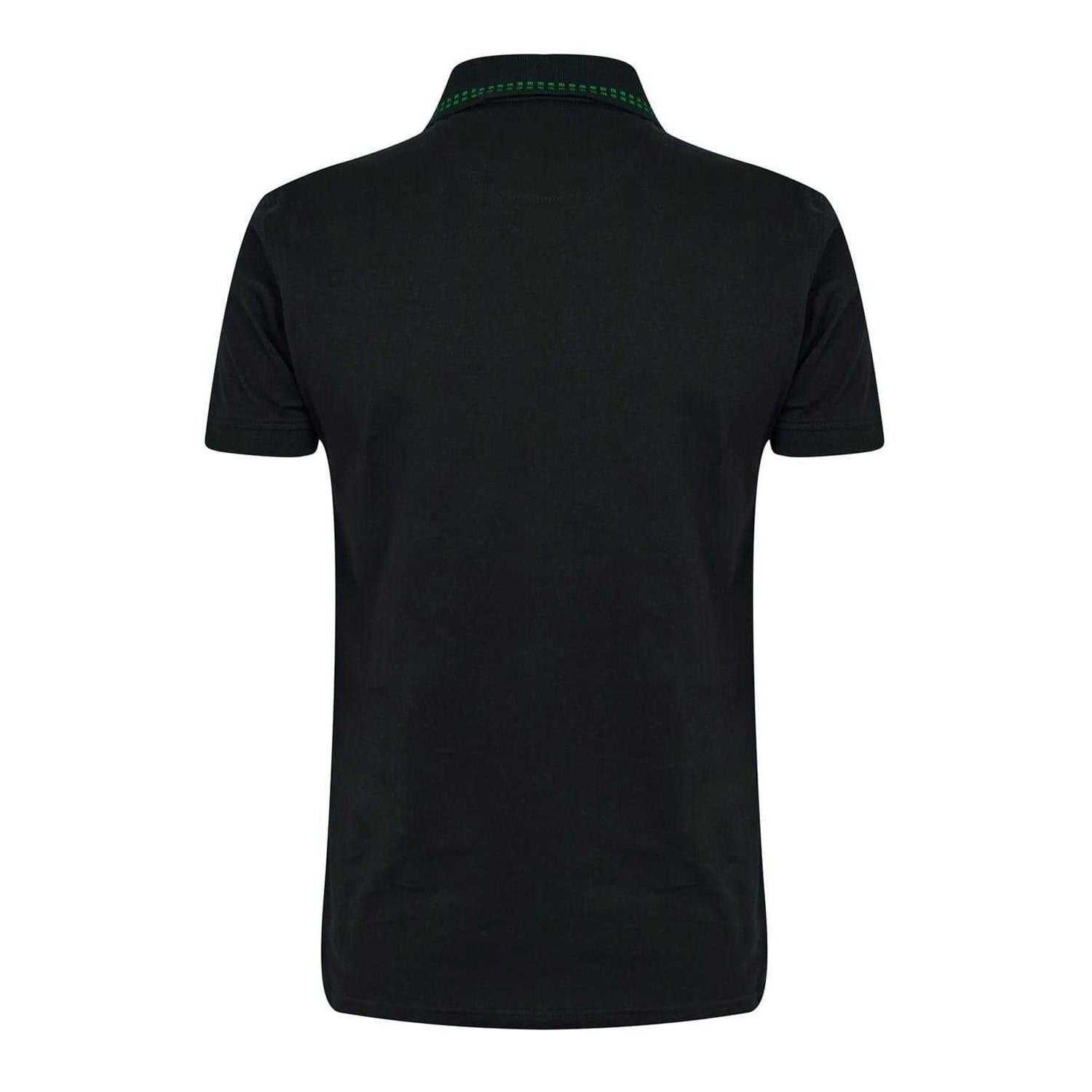 Black - Back - Celtic FC Mens Retro Stripe Polo Shirt
