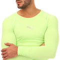 Lime - Side - Puma Mens Liga Long-Sleeved Base Layer Top