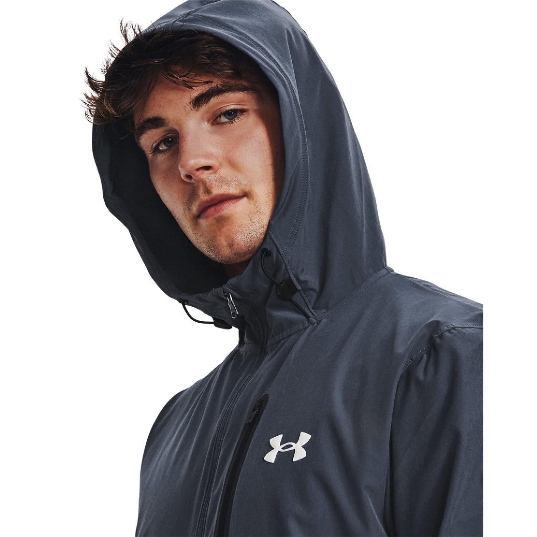 Grey - Side - Under Armour Mens Lightweight Track Jacket