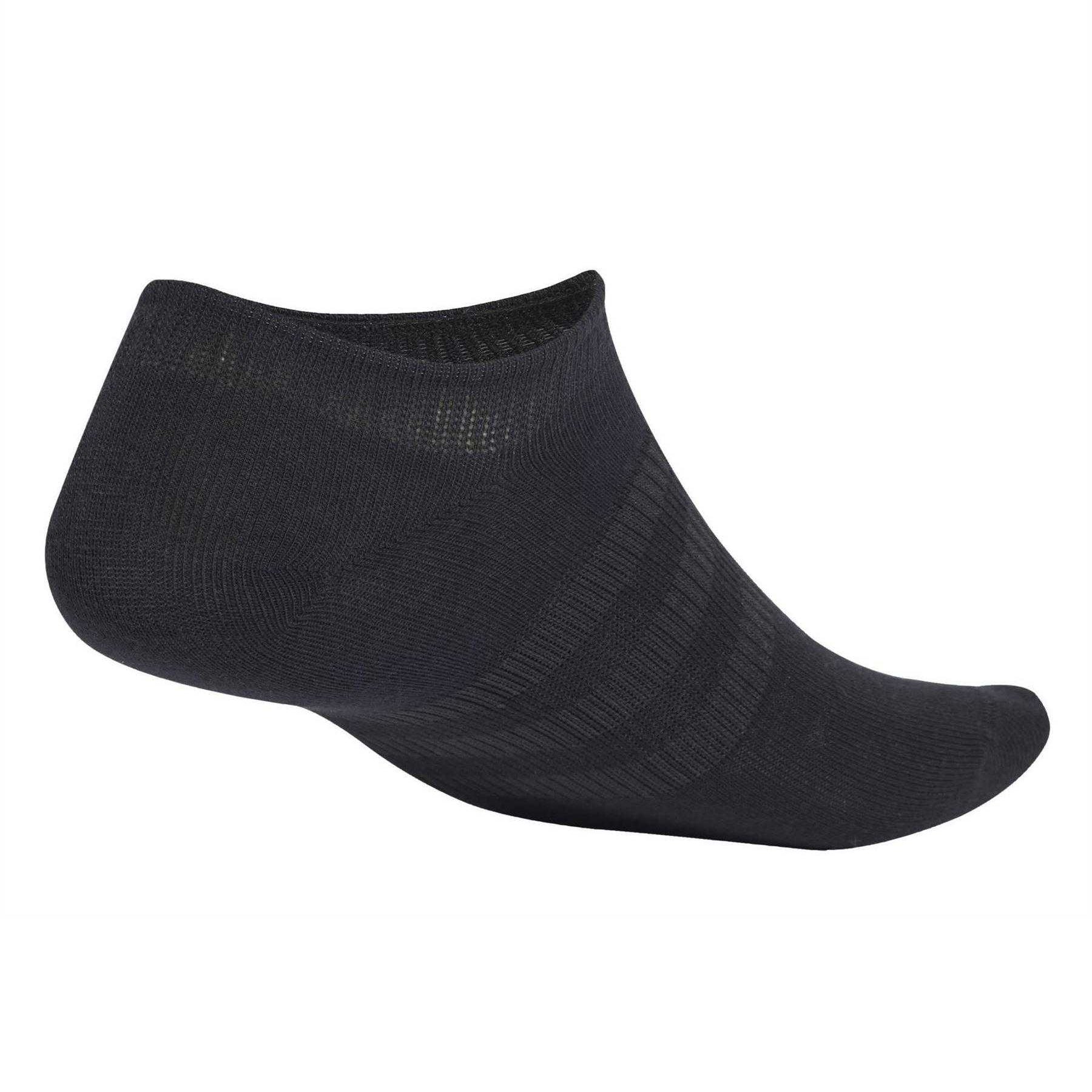 Black-White - Back - Adidas Unisex Adult Logo No-Show Socks (Pack of 3)