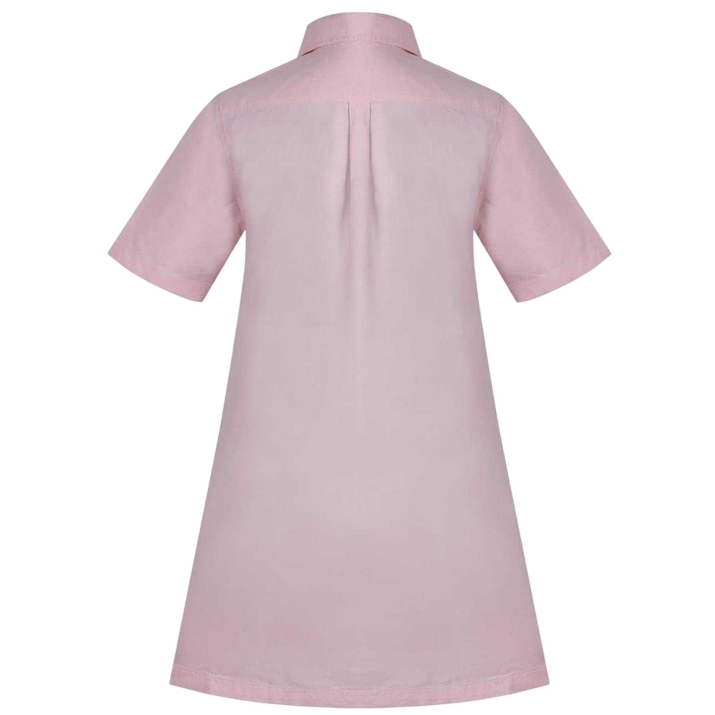 Pink - Back - Miso Womens-Ladies Oxford Collared Mini Shirt Dress