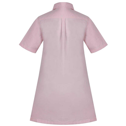 Pink - Back - Miso Womens-Ladies Oxford Collared Mini Shirt Dress