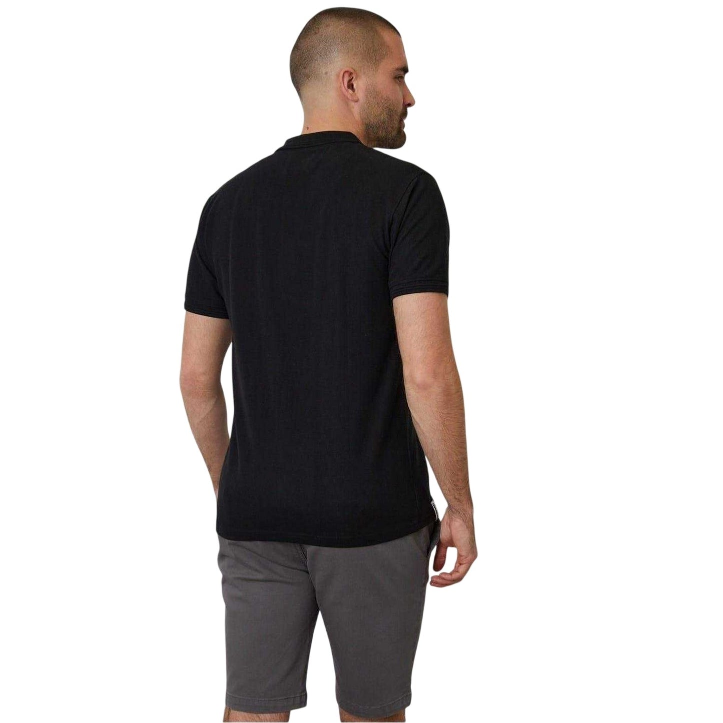 Black - Back - Threadbare Mens Malbork Short-Sleeved Polo Shirt