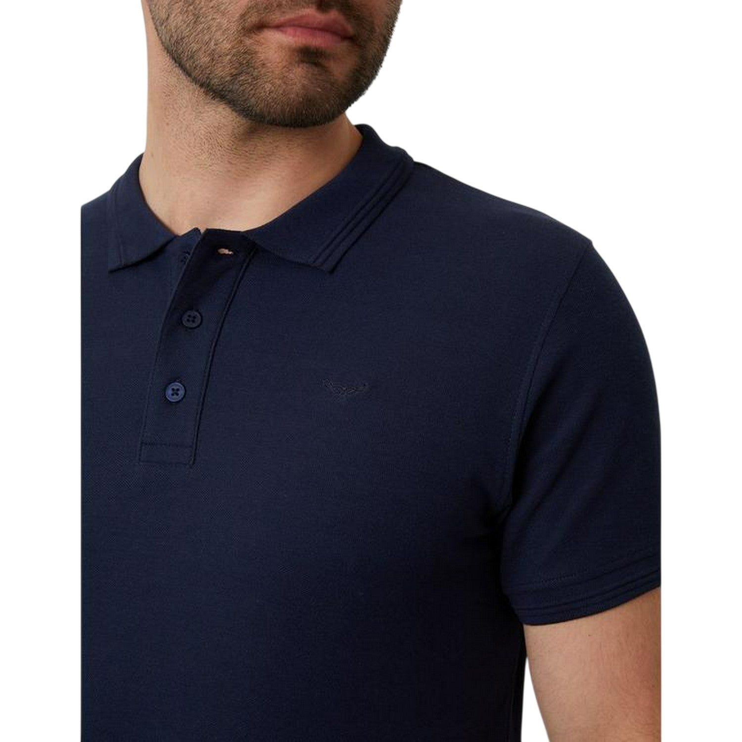 Navy - Side - Threadbare Mens Malbork Short-Sleeved Polo Shirt
