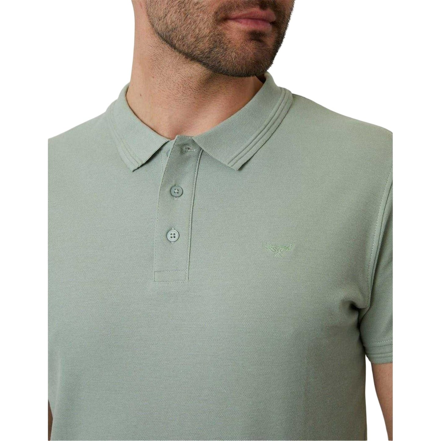Sage - Side - Threadbare Mens Malbork Short-Sleeved Polo Shirt