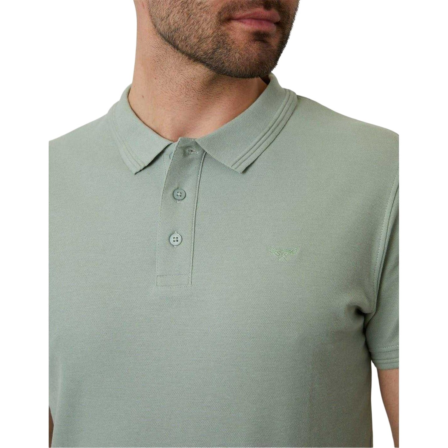 Sage - Side - Threadbare Mens Malbork Short-Sleeved Polo Shirt
