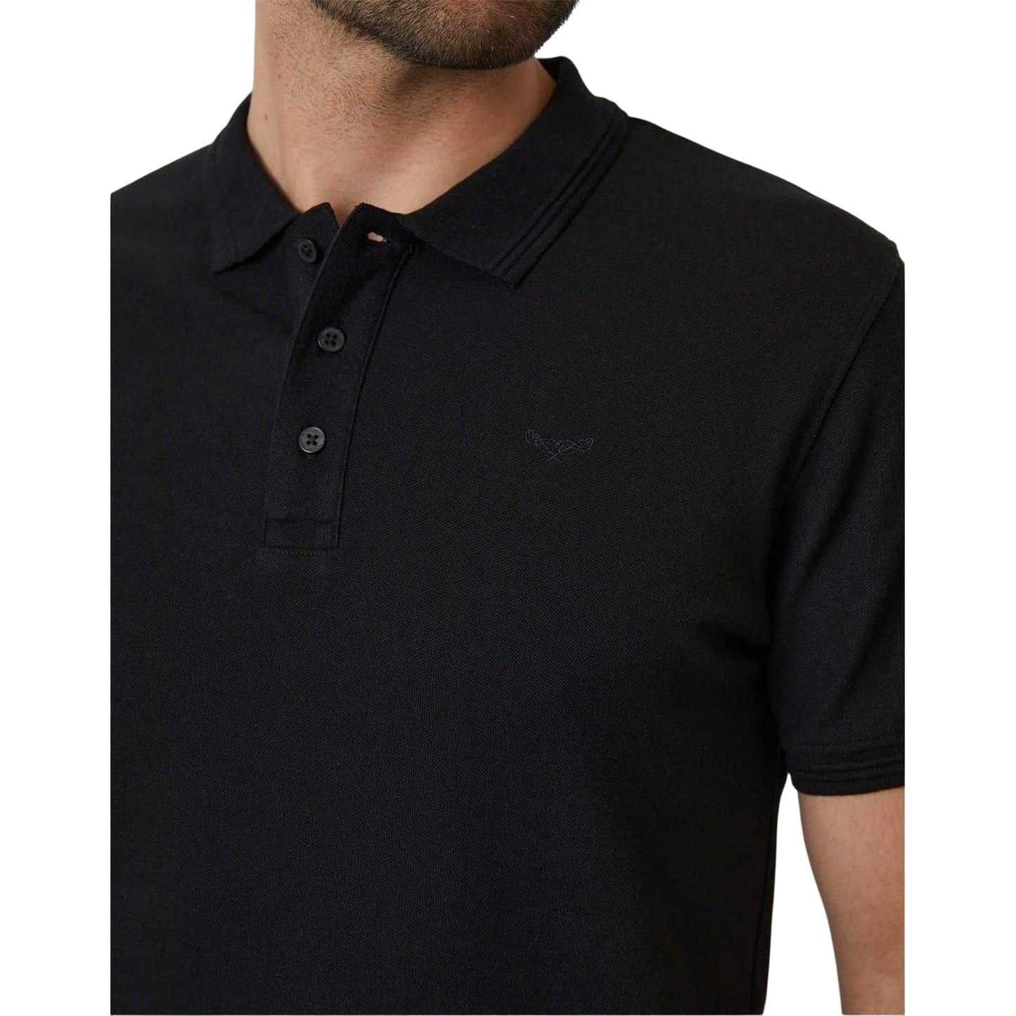 Black - Side - Threadbare Mens Malbork Short-Sleeved Polo Shirt