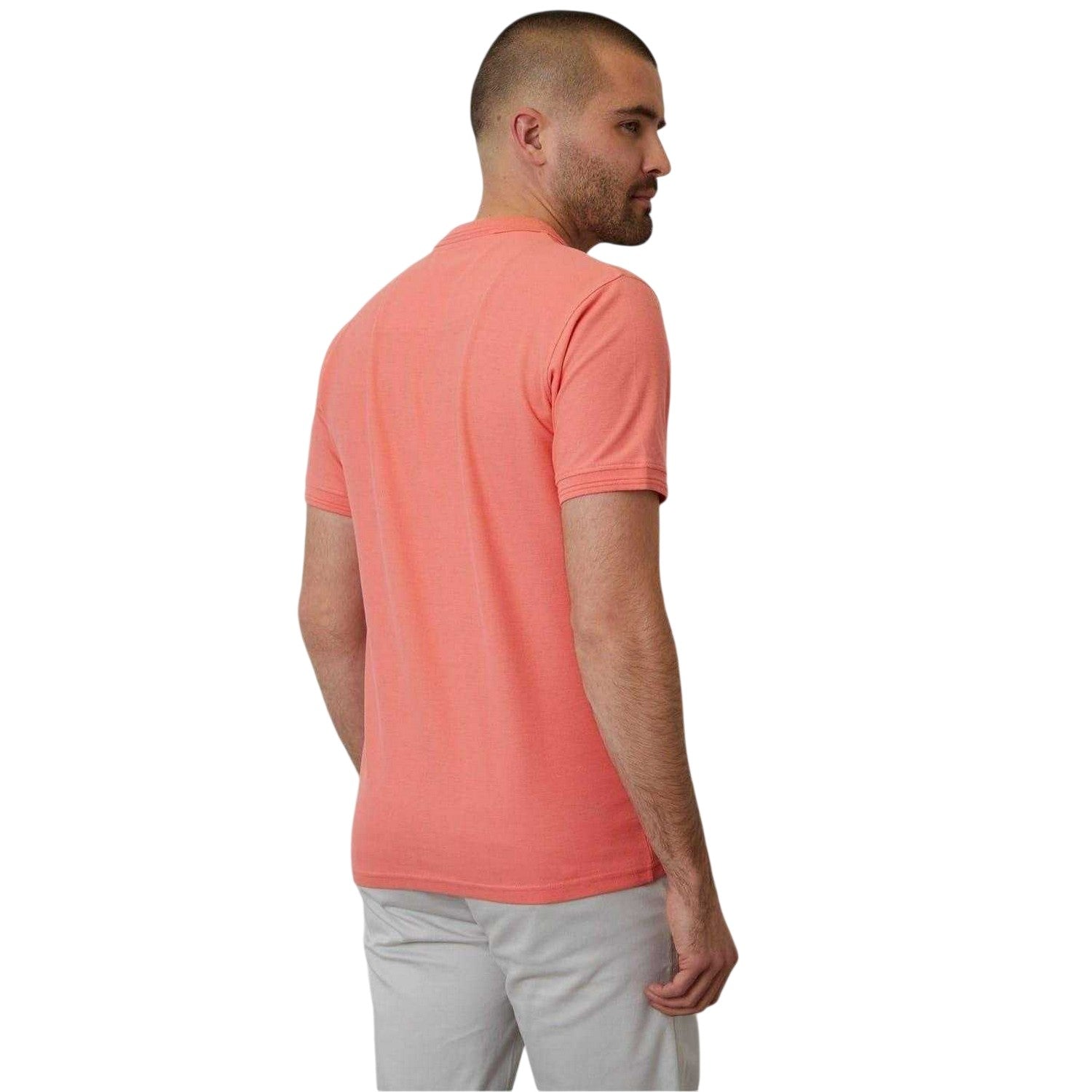 Coral - Back - Threadbare Mens Malbork Short-Sleeved Polo Shirt