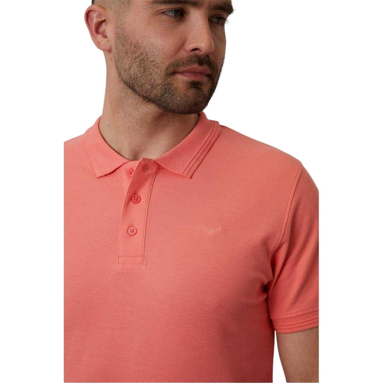 Coral - Side - Threadbare Mens Malbork Short-Sleeved Polo Shirt