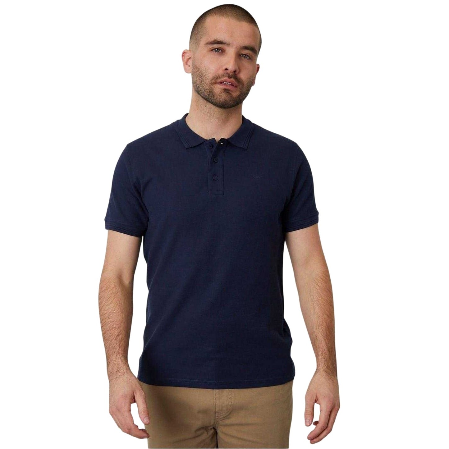 Navy - Front - Threadbare Mens Malbork Short-Sleeved Polo Shirt