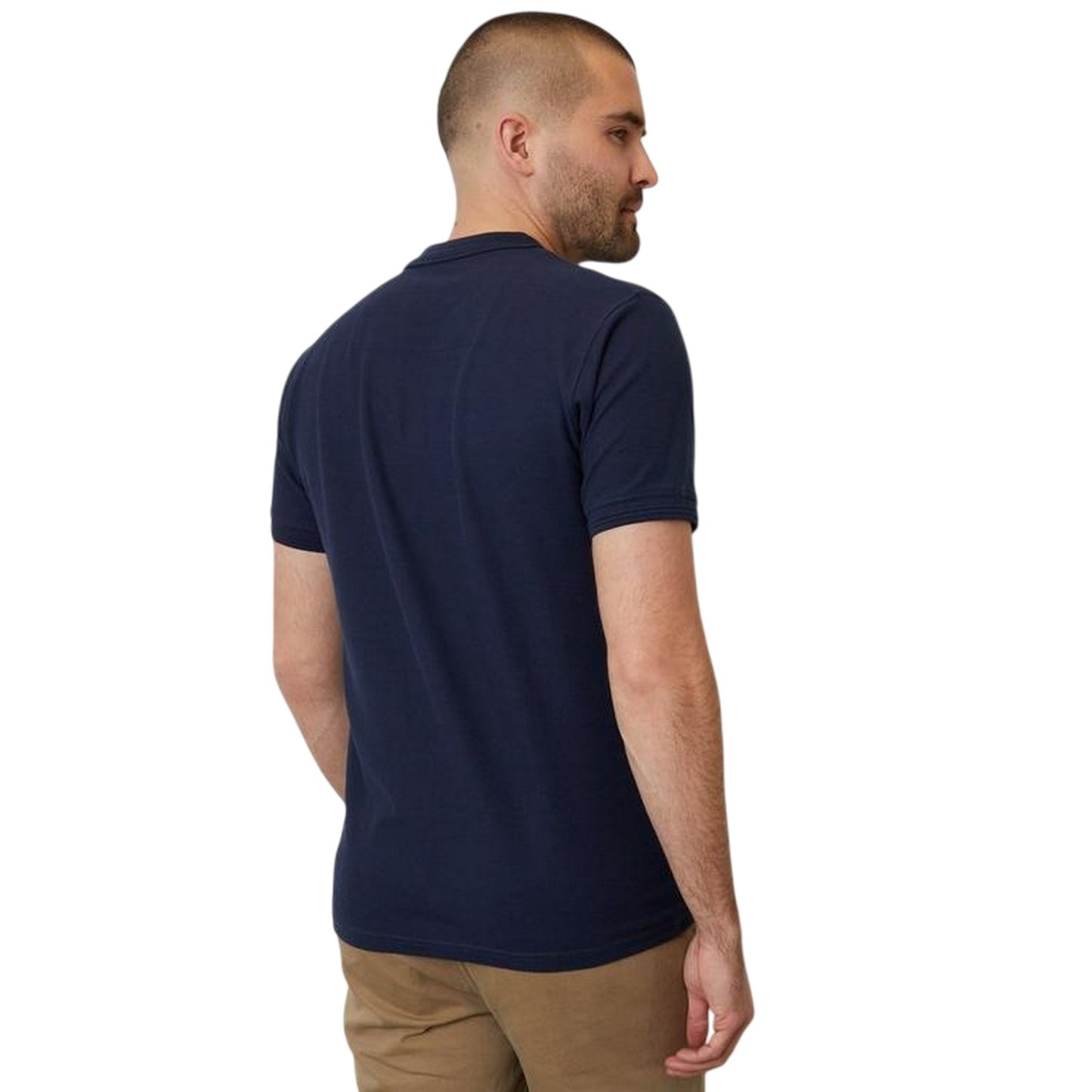 Navy - Back - Threadbare Mens Malbork Short-Sleeved Polo Shirt