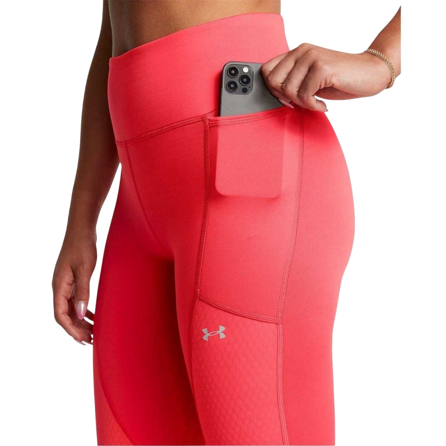 Red - Side - Under Armour Womens-Ladies Vanish Fitted Leggings