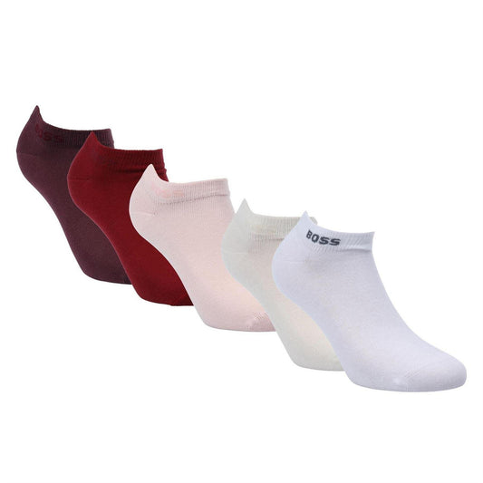 Multicoloured - Front - Boss Womens-Ladies Ankle Socks (Pack of 5)