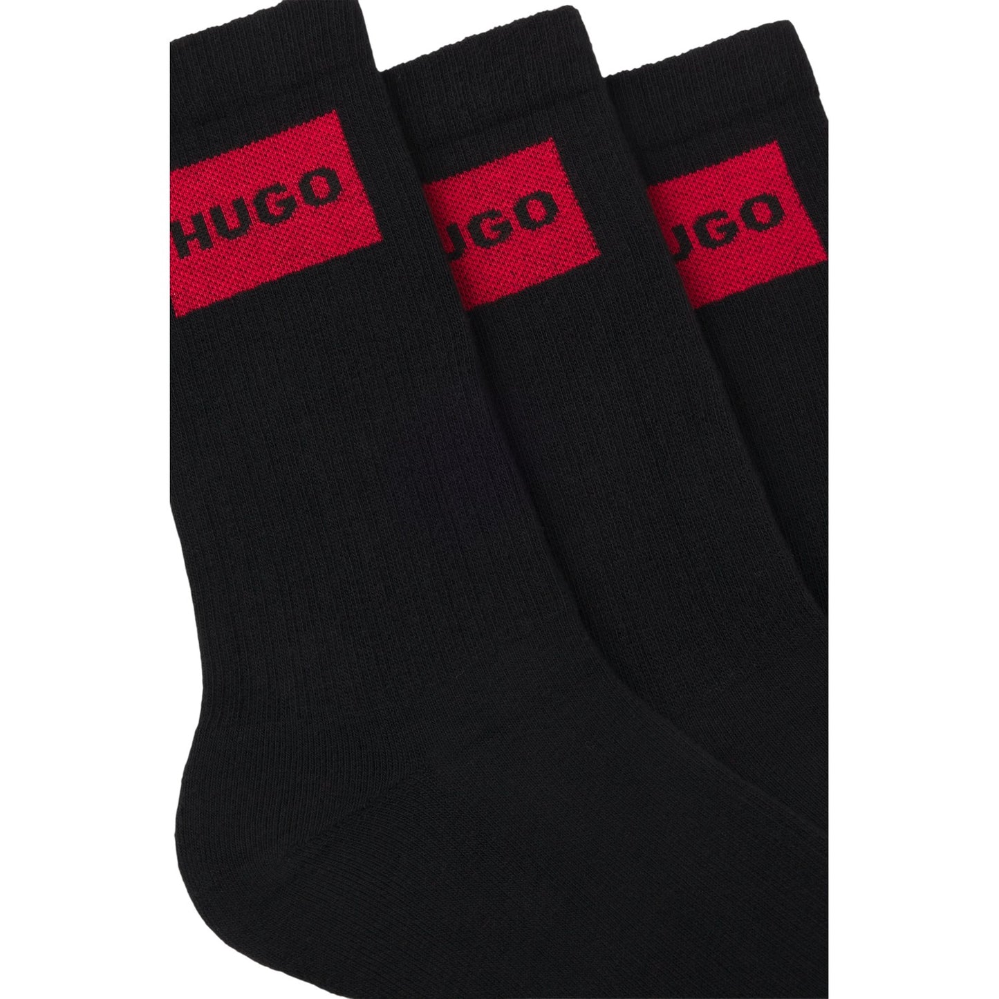 Black - Back - Hugo Womens-Ladies Organic Combed Cotton Socks (Pack of 2)