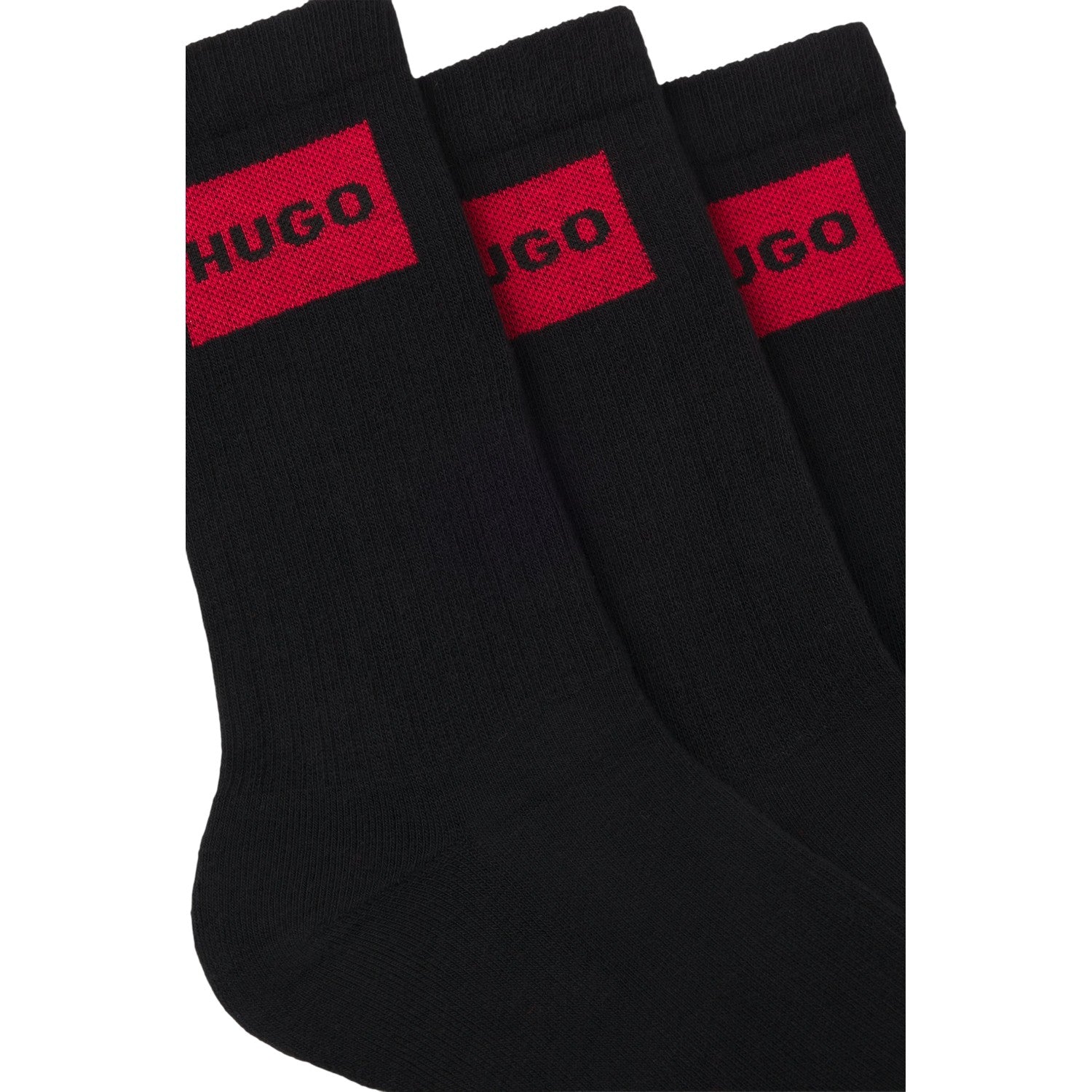 Black - Back - Hugo Womens-Ladies Organic Combed Cotton Socks (Pack of 2)