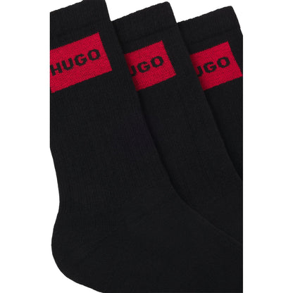 Black - Back - Hugo Womens-Ladies Organic Combed Cotton Socks (Pack of 2)