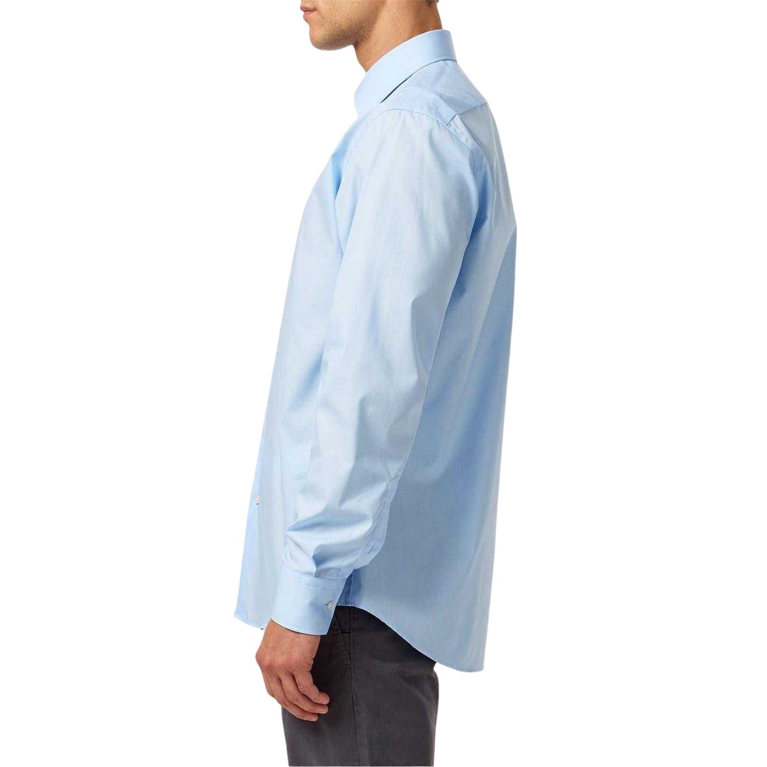 Pale Blue - Side - Boss Mens Joe Kent Collar Long-Sleeved Shirt