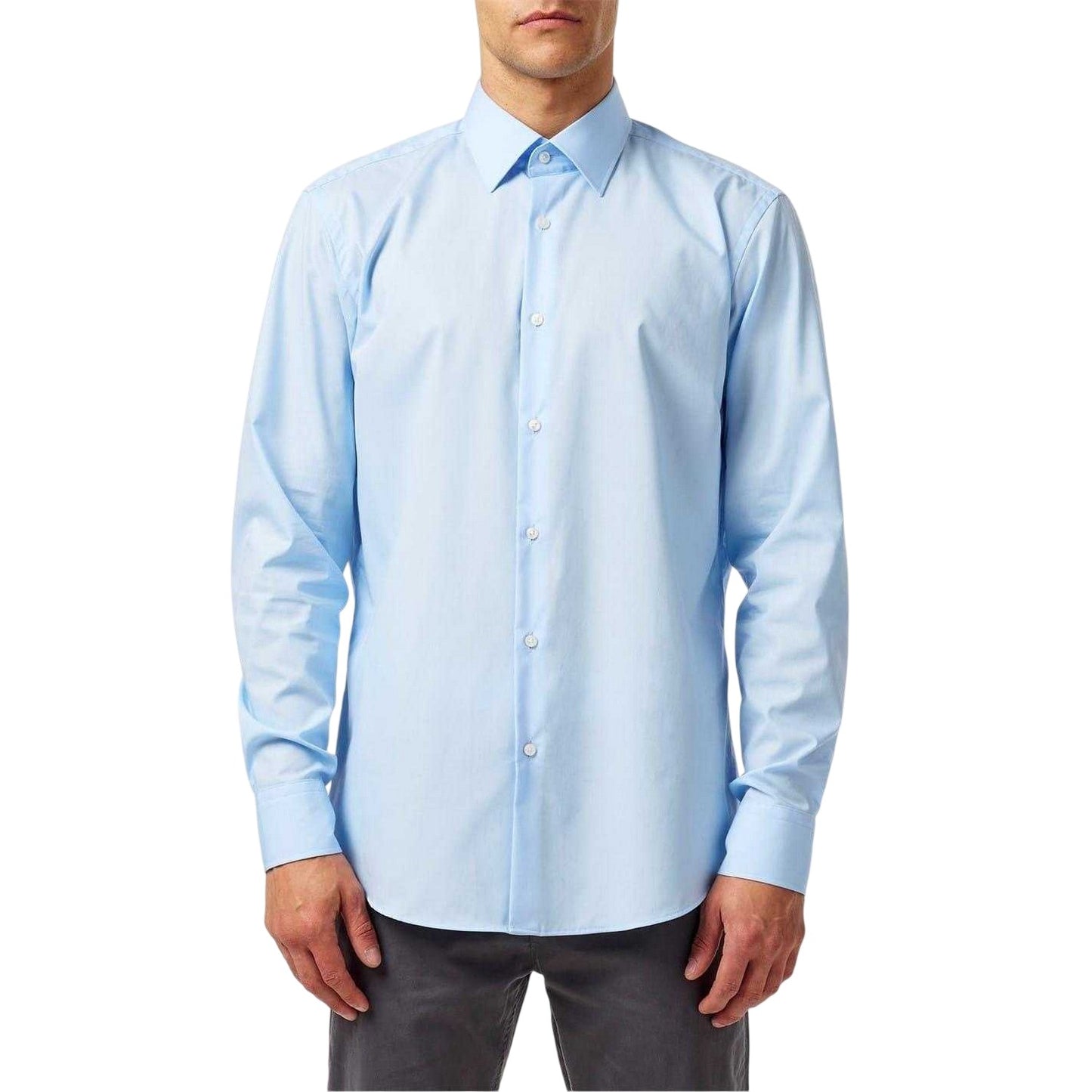 Pale Blue - Lifestyle - Boss Mens Joe Kent Collar Long-Sleeved Shirt