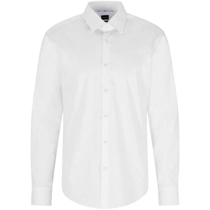 White - Front - Boss Mens Joe Kent Collar Long-Sleeved Shirt