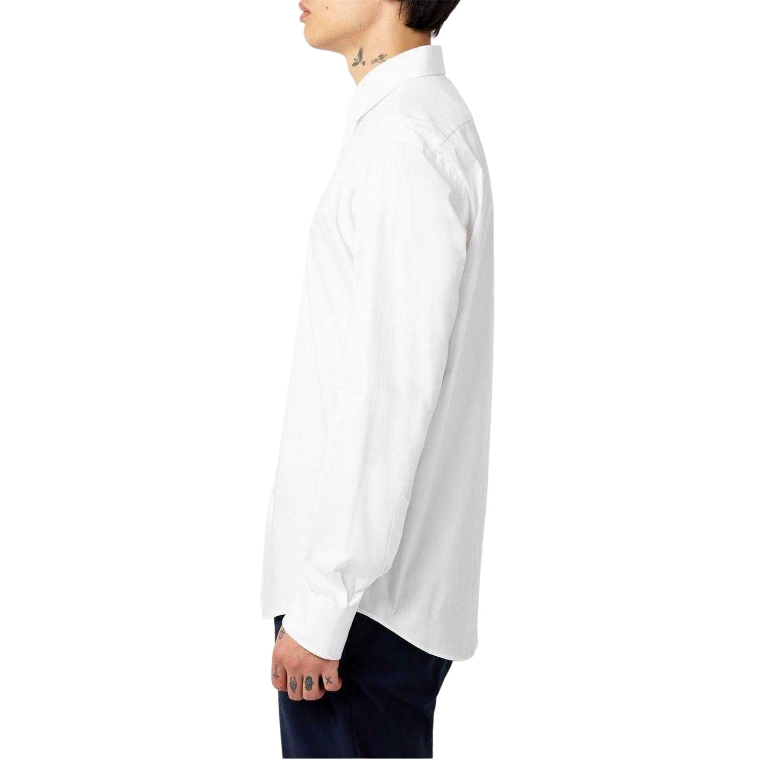 White - Side - Boss Mens Joe Kent Collar Long-Sleeved Shirt