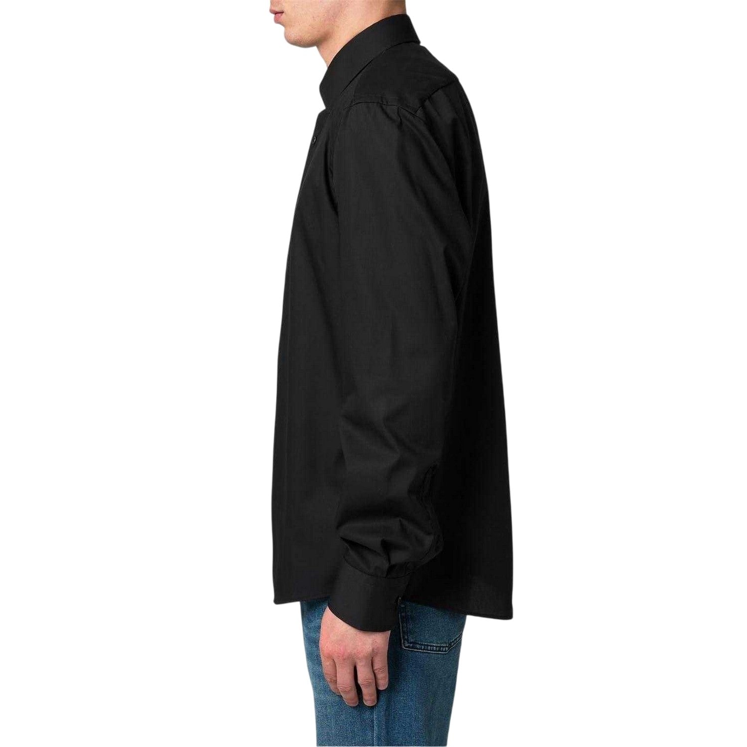 Black - Side - Boss Mens Joe Kent Collar Long-Sleeved Shirt