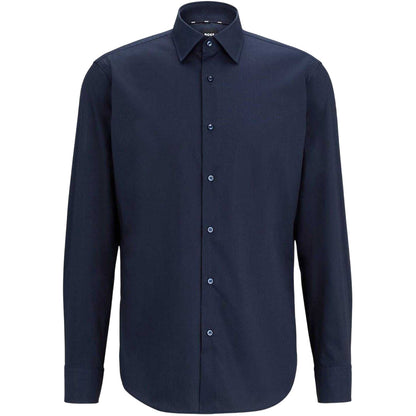 Dark Blue - Front - Boss Mens Joe Kent Collar Long-Sleeved Shirt